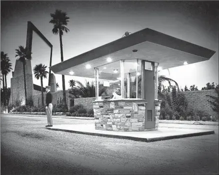  ?? Julius Shulman © J. Paul Getty Trust / Getty Research Institute ?? “RUBIDOUX DRIVE-IN” by Julius Shulman is a precisely landscaped dream of Saturday night that still figures in Straight’s life.
