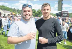  ??  ?? Lewis Ross and Stuart Spalding enjoy their day out.