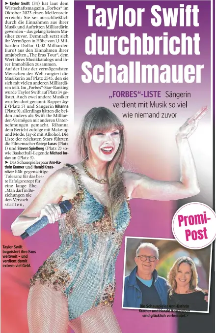  ?? ?? Taylor Swift begeistert ihre Fans weltweit – und verdient damit extrem viel Geld.