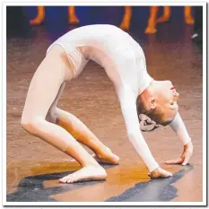  ??  ?? This dancer from Academy Dance Studios turned herself inside out at the eisteddfod.