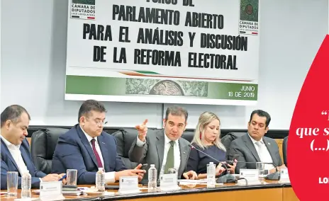  ??  ?? Lorenzo Córdova participó en la mesa para la Reforma Electoral en la Cámara de DIPUTADOS/LAURALOVER­A