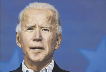  ??  ?? Joe Biden is expected to appeal for unity and healing in his first address to the nation as its leader- elect