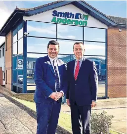  ??  ?? Scottish Government Business Minister Jamie Hepburn with Michael Longstaffe, chief executive of Smith Anderson.