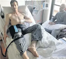  ??  ?? Recovering Andy Murray’s Instagram post op photo with friend Jamie Delgado