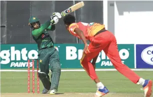  ?? AP ?? Pakistan’s Asif Ali scored 41 off 21 balls in the first T20 match against Zimbabwe on Sunday. —