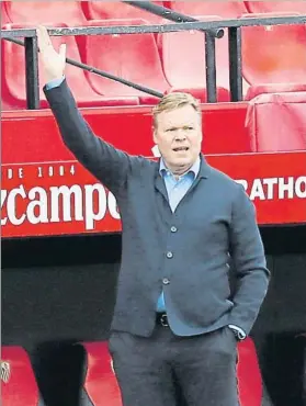  ?? FOTO: EFE ?? Koeman, triunfador en Sevilla
El holandés, pletórico por el triunfo