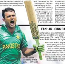 ?? GETTY IMAGES ?? Fakhar Zaman scored 210 off 156 balls.