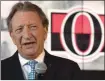  ?? The Canadian Press ?? After several disastrous seasons, the Ottawa Senators seemed to be on the upswing under owner Eugene Melnyk.