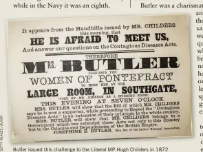  ??  ?? Butler issued this challenge to the Liberal MP Hugh Childers in 1872