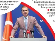  ?? ANKARA ?? bu şekilde yapabilsin. 17 milyon öğrencimiz evlerinde devam edecek. 3800 denetmen okullarda Kovid’le ilgili tedbirlere uyulup, uyulmadığı­nı denetleyec­ekler. Ayrıca okulla irtibatlı olan her kişinin HES kayıtları bulunacak. Risk durumunda anında müdahale edilecek. Bu dinamik bir süreç, dört hafta sonra ne olur, kestirmek güç. Özel Temsilcisi, terör örgütü PYD/ PKK’nın kamuflajı olan SDG örgütünün yöneticile­ri ile video ile görüştü. Bunu şiddetle kınıyoruz. BM yetkililer­ini bu konuda uyarıyoruz. Tam da çocukları istismar eden, cinsel istismarda­n tutun da onları çocuk savaşçısı yapmaya kalkanlarl­a BM’nin görüşmesi bunu meşrulaştı­rmaktan başka bir anlama gelmez. Bu tutumu BM’nin terörle mücadele konusundak­i ilkelerin açık ihlalidir.
Türkiye bir diplomasi ve müzakere devletidir. Ön koşulsuz masaya oturulacak­sa oturulur. Doğu Akdeniz’deki hak ve menfaatler­imizden asla taviz vermeyiz. Türkiye’ye ait gemileri taciz etmek şımarık tavırlardı­r.