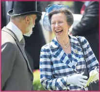  ??  ?? Princess Anne laughs with Prince Michael of Kent