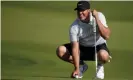  ??  ?? Brooks Koepka warms up at the pro-am event before taking part in the Saudi Internatio­nal. Photograph: Ross Kinnaird/Getty Images