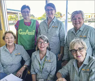  ??  ?? Front, Janet Ruskin Rowe, Fran Ellis, Rosie Gavel, back, Penny Meers, Jackie Walker, Fitz Mckay. Absent was Melva Blake. PHOTO: CONTRIBUTE­D BY CAN ASSIST