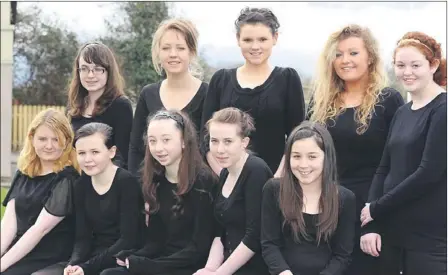  ?? Photos by Diarmuid Galvin ?? Teen Spirit Rathmore choir members included (in front) Annette Hayes, Jennifer O'sullivan, Una O'mahony, Mairead Fleming and Clodagh Nagle with (at back, from left) Rachel Courtney, Aoife Sheehan, Clare Culloty, Nadine Hurmson and Abigail O'mahony at...