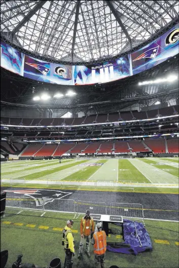  ?? David J. Phillip The Associated Press ?? Mercedes-Benz Stadium hosted the 2018 College Football Playoff National Championsh­ip game. In 2020 it will host college basketball’s Final Four.