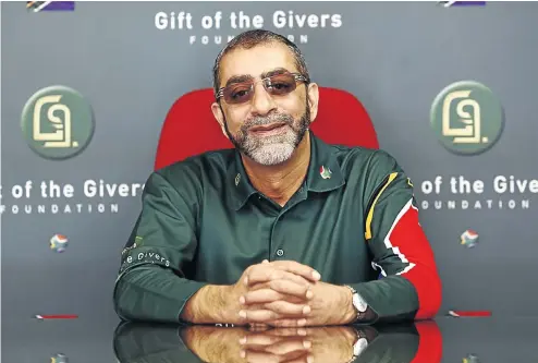  ?? Picture: Thapelo Morebudi ?? Imtiaz Sooliman, founder of Gift of the Givers, provides help to the needy around the world regardless of creed or colour.