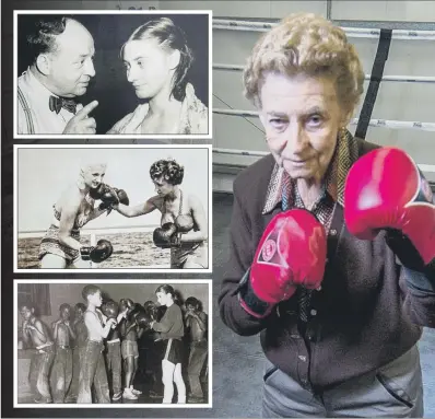  ?? MAIN PICTURE: JAMES HARDISTY ?? FIGHT FOR EQUALITY: Barbara Buttrick, pictured left during her boxing career, is to join a panel at the WOW Hull festival.