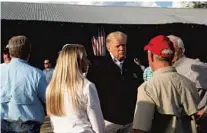  ?? SAUL LOEB/GETTY-AFP ?? President Trump meets with farmers impacted by Hurricane Michael at a farm in Macon, Georgia.