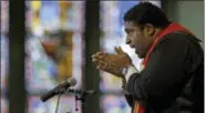  ?? GERRY BROOME — THE ASSOCIATED PRESS FILE ?? Rev. William Barber, president of the state chapter of the NAACP and architect of the protests known as “Moral Monday, speaks during a Bible study at Pullen Memorial Baptist Church in Raleigh, N.C.