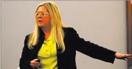  ??  ?? Prosecutor Stacey Kollins makes her closing argument Tuesday.