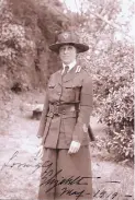  ?? COURTESY OF PATTY HOENIGMAN ?? Elizabeth Crump Enders is pictured in her Red Cross uniform in May 1919, not long after she married Gordon Enders.