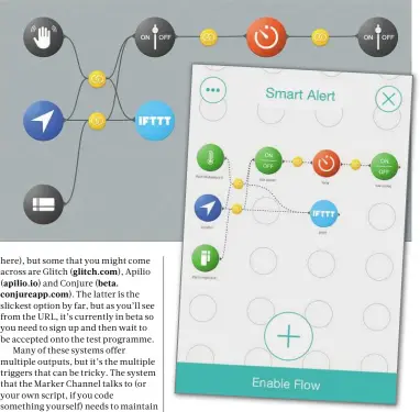  ??  ?? ABOVE The Stringify user interface allows you to create flows using drag and drop