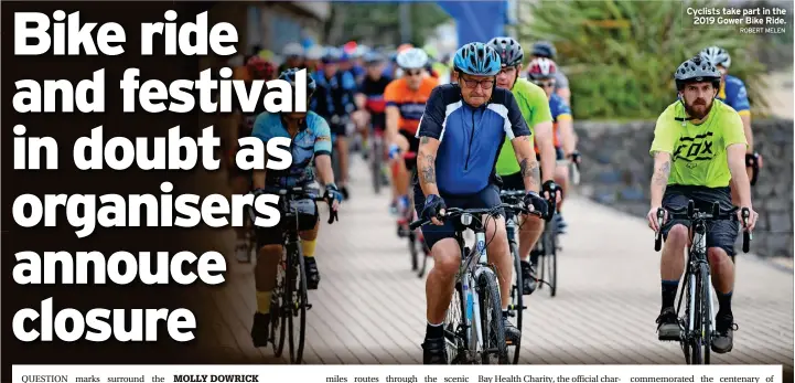  ?? ROBERT MELEN ?? Cyclists take part in the 2019 Gower Bike Ride.