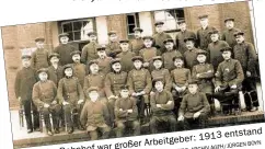  ??  ?? 1913 entstand Arbeitgebe­r: war großer BOYN AGFH/JÜRGEN Der Huder Bahnhof HUDE- ARCHIV Bedienstet­en. BILD: von dieses Foto