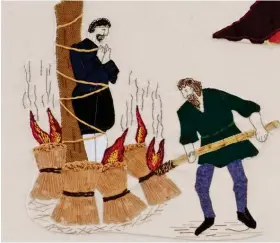  ??  ?? Burning hate: Catholic Queen Mary killed Protestant­s in 1550s