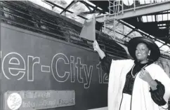  ??  ?? 0 Jessye Norman waves off a train from Waverley Station in 1984 after naming it “Edinburgh Internatio­nal Festival”