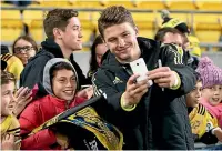  ??  ?? Beauden Barrett should be available for selfies during the Hurricanes’ preseason games in Mangataino­ka and Levin.