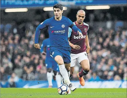 ?? FOTO: GETTY ?? Álvaro Morata durante el partido del Chelsea contra el West Ham del pasado domingo