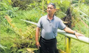  ?? PICTURES/PETER DE GRAAF ?? Waikotihe Trust chairman Wi Pou fears his hapu¯ ’s spring, which supplies homes, a marae and a historic church, will dry up unless the council cuts the amount of water it takes from the aquifer beneath Kaikohe.