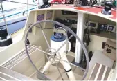  ??  ?? The helm is immediatel­y accessible from the skipper and watch leader’s cabins, and protected by a snug doghouse