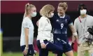  ?? Olympics. Photograph: Silvia Izquierdo/AP ?? Hege Riise with Ellen White after GB’s win over Chile in their opening game of the