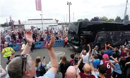  ?? Photograph: Ed Sykes/Reuters ?? Aston Villa’s team bus on the way to a game last season.