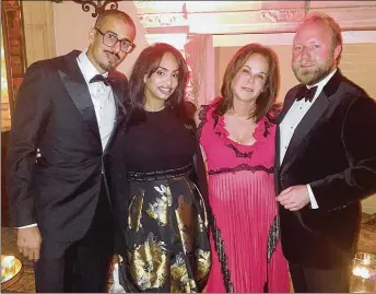  ??  ?? Al Wadhah Al Adawi, Aisha Al Riyami, Sabra Katz and me at last year’s Young Friends of the Palm Beach Symphony benefit party.