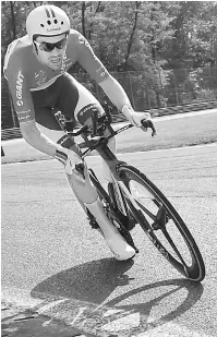  ??  ?? Netherland­s’Tom Dumoulin of team Sunweb competes during the Individual time-trial between Monza and Milan on the last stage of the 100th Giro d’Italia, Tour of Italy, cycling race in Monza. — AFP photo