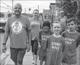  ?? FRAM DINSHAW/ TRURO NEWS ?? Jon Michael and his wife Julie attended the recent Kidney Foundation of Canada’s Kidney Walk in downtown Truro with four of their eight children – Landon, Aiden, Madison and Chase. Jon is enjoying a new lease of life after receiving a kidney transplant in May.