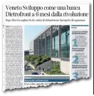  ??  ?? L’anticipazi­one Sul Corriere del Veneto di ieri, l’articolo che dava conto dei dubbi del consiglio di amministra­zio ne sull’iscrizione della finanziari­a all’Albo ex 106