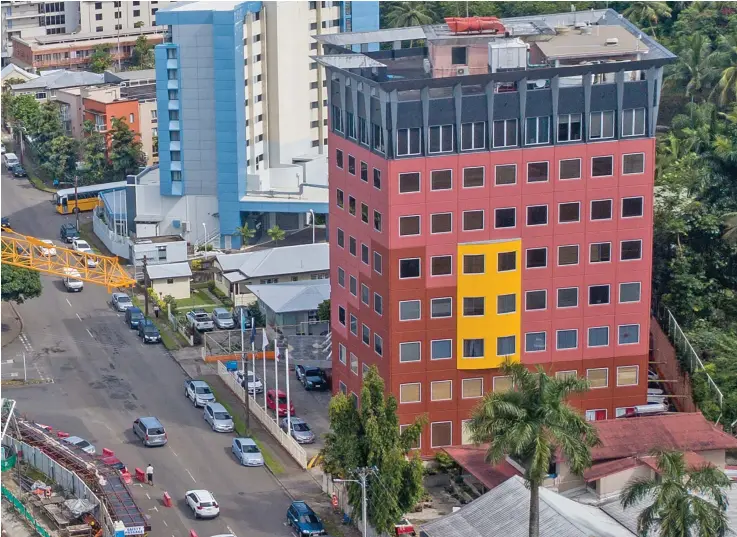  ?? Photo: ?? Ra Marama Building at Gordon Street, is home to the headquarte­rs of Fijian Holdings Limited. According to the South Pacific Stock Exchange, Fijian Holdings Limited received the most market interest last month.