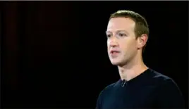  ?? Andrew Caballero-Reynolds/AFP via Getty Images ?? Facebook founder Mark Zuckerberg speaks at Georgetown University on Oct. 17 in Washington, D.C.