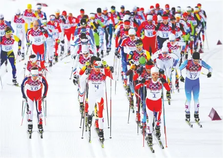  ?? RICHARD HEATHCOTE/GETTY IMAGES ?? Elite endurance athletes, like Olympic skiers, tend to live longer than their counterpar­ts in team and power sports.