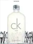  ??  ?? Calvin Klein’s original unisex fragrance CK One.