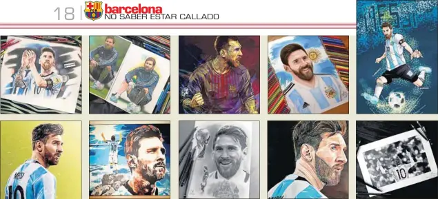  ??  ?? Concurso.
Tras varias semanas, la campaña solidaria #MessiArt entra en su fase final. El más votado recibirá una réplica de su obra, dedicada por Leo, y la satisfacci­ón de ayudar a su ídolo en la lucha contra el cáncer infantil, para recaudar fondos...