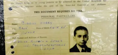  ?? 060616surv­ivor_02 ?? Refugee The document that allowed Harry to start a new life in the UK