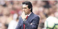  ??  ?? Arsenal manager Unai Emery