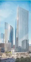  ?? Callahan Capital Properties ?? This rendering shows what Two Tabor, right, a 33-story, 800,000square-foot office building, would look like.