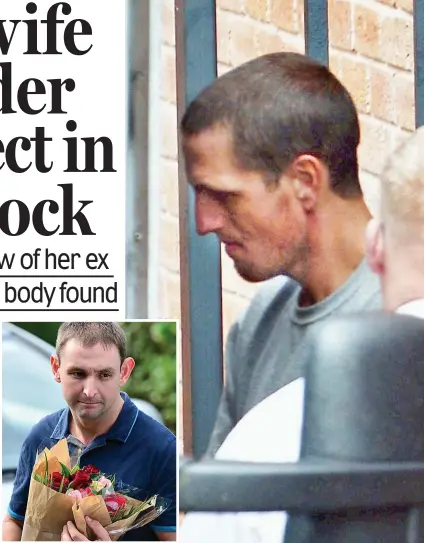  ??  ?? Flowers: Ex-fiance John Peake yesterday Custody: Michael Stirling leaving court yesterday