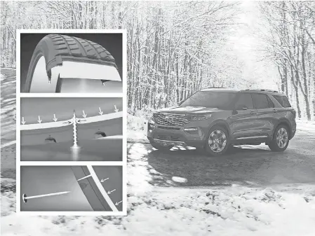  ?? FORD ?? The 2020 Ford Explorer will offer tires lined with an environmen­tally friendly rubber sealant designed to fill most common tread punctures from nails and screws, dramatical­ly slowing the rate at which air leaks.